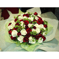 A015紅、白玫瑰花束