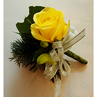 L047黃玫瑰胸花